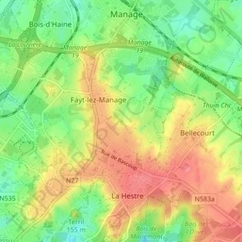Mappa topografica L'Argilière, altitudine, rilievo