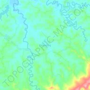 Mappa topografica Dingading, altitudine, rilievo