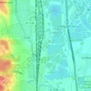 Mappa topografica Saint-Rémy, altitudine, rilievo
