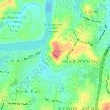Mappa topografica Mount Ommaney, altitudine, rilievo