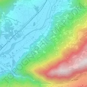 Mappa topografica Motta, altitudine, rilievo