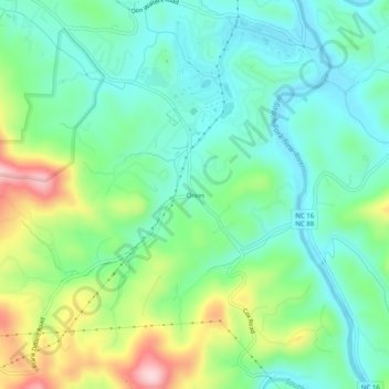 Mappa topografica Orion, altitudine, rilievo