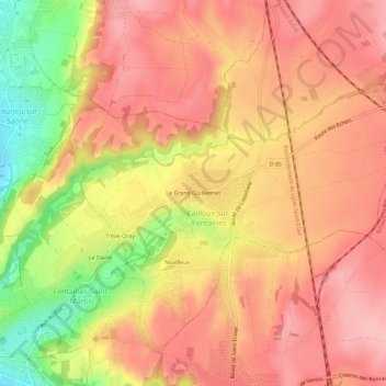 Mappa topografica Le Grand Guillermet, altitudine, rilievo