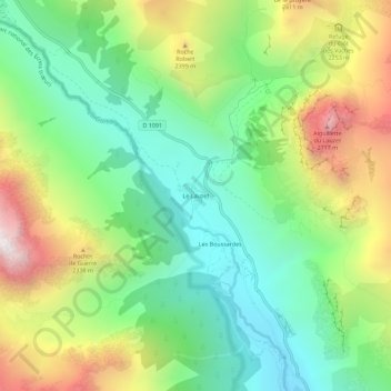 Mappa topografica Le Lauzet, altitudine, rilievo