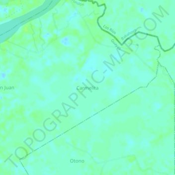 Mappa topografica Carmelita, altitudine, rilievo