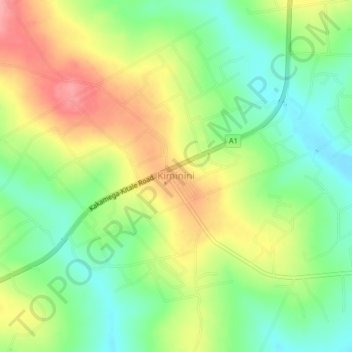 Mappa topografica Kiminini, altitudine, rilievo
