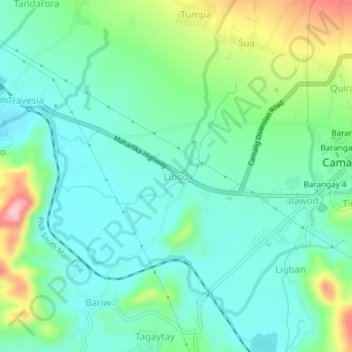 Mappa topografica Libod, altitudine, rilievo