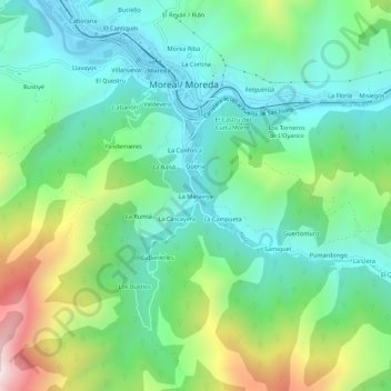 Mappa topografica La Maraviya, altitudine, rilievo