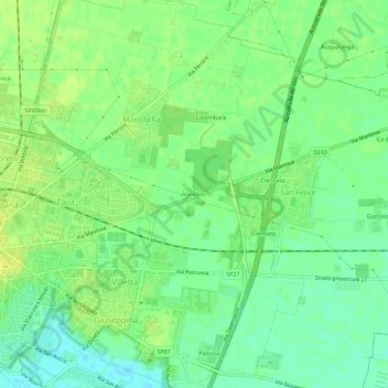 Mappa topografica Varolino, altitudine, rilievo