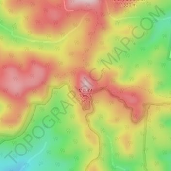Mappa topografica Mount Towac, altitudine, rilievo