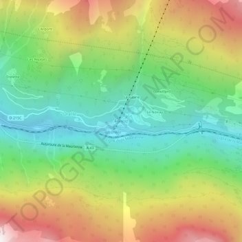 Mappa topografica Francoz, altitudine, rilievo