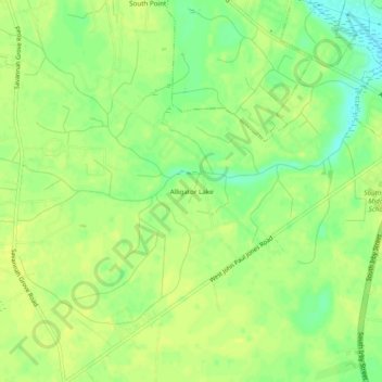 Mappa topografica Alligator Lake, altitudine, rilievo
