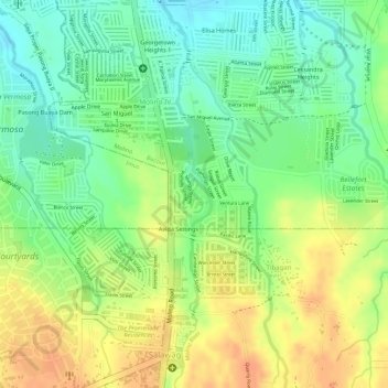 Mappa topografica Southgrove Estates Park, altitudine, rilievo