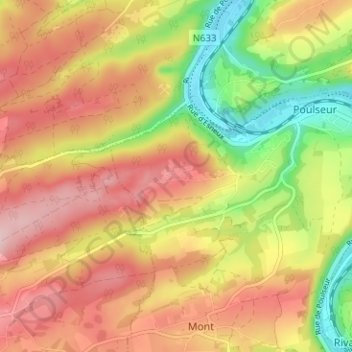Mappa topografica Grand Enclos, altitudine, rilievo