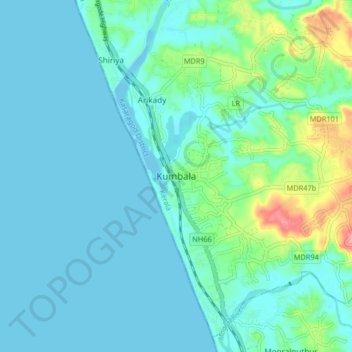 Mappa topografica Kumbala, altitudine, rilievo