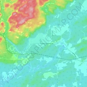 Mappa topografica Dowling, altitudine, rilievo