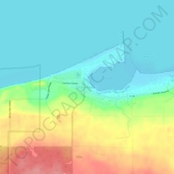 Mappa topografica Grand Marais, altitudine, rilievo