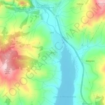 Mappa topografica Sigliano, altitudine, rilievo