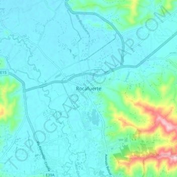 Mappa topografica Rocafuerte, altitudine, rilievo