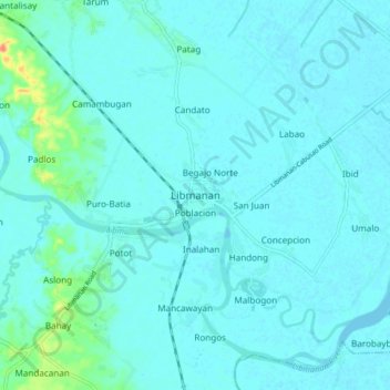 Mappa topografica Libmanan, altitudine, rilievo