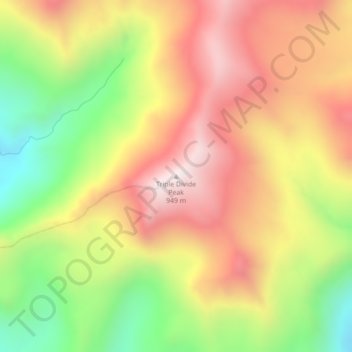 Mappa topografica Triple Divide Peak, altitudine, rilievo