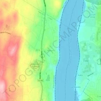 Mappa topografica Milton, altitudine, rilievo