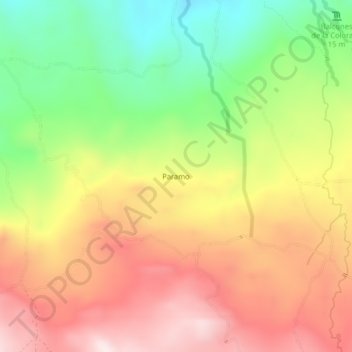 Mappa topografica Paramo, altitudine, rilievo