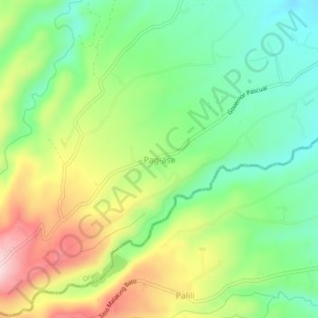 Mappa topografica Pag-asa, altitudine, rilievo
