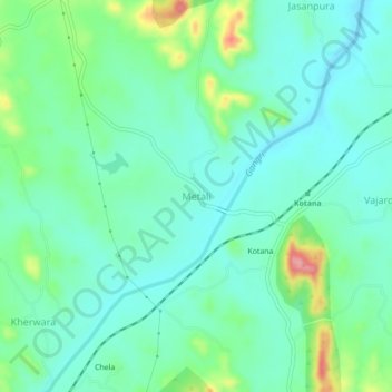 Mappa topografica Metali, altitudine, rilievo