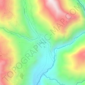 Mappa topografica Llaclla, altitudine, rilievo