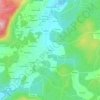 Mappa topografica Cores, altitudine, rilievo