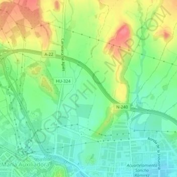 Mappa topografica Alfaz, altitudine, rilievo