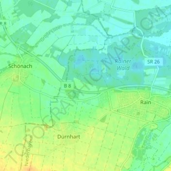 Mappa topografica Bertholsloh, altitudine, rilievo