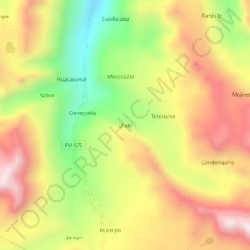 Mappa topografica Chalo, altitudine, rilievo
