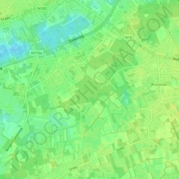 Mappa topografica Heidehuizen, altitudine, rilievo