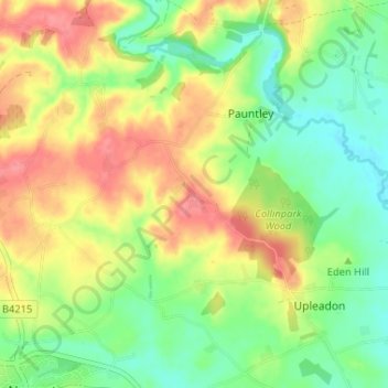 Mappa topografica Brand Green, altitudine, rilievo