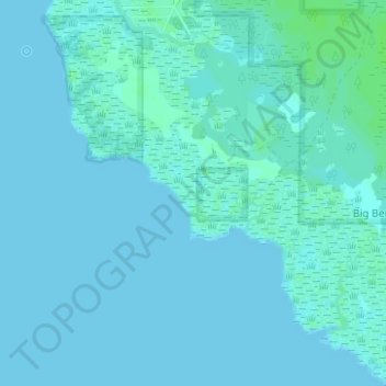 Mappa topografica Bonita Beach, altitudine, rilievo