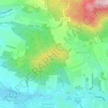 Mappa topografica Herrnsberg, altitudine, rilievo
