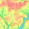 Mappa topografica Kergwenn, altitudine, rilievo