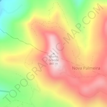 Mappa topografica Morro Grande, altitudine, rilievo