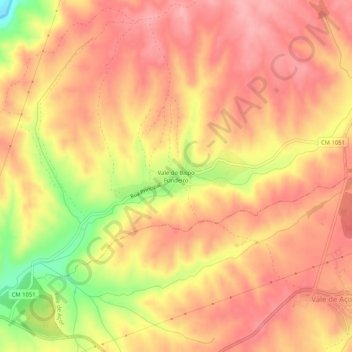 Mappa topografica Vale do Bispo Fundeiro, altitudine, rilievo