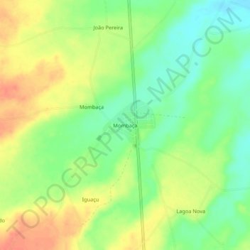 Mappa topografica Mombaça, altitudine, rilievo