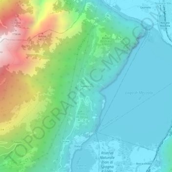 Mappa topografica Albonico, altitudine, rilievo