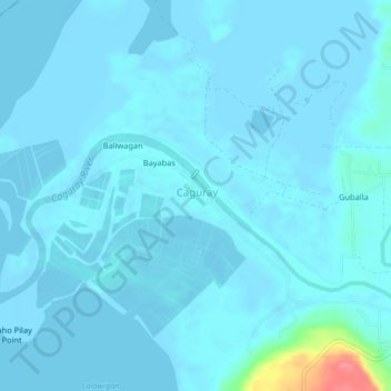 Mappa topografica Caguray, altitudine, rilievo