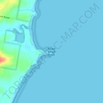 Mappa topografica Bingie Bingie Point, altitudine, rilievo