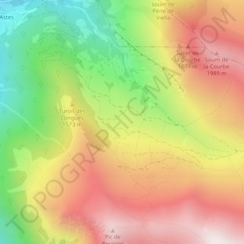 Mappa topografica L'Estibe, altitudine, rilievo