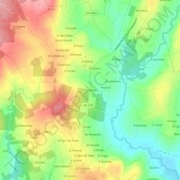 Mappa topografica A Cañota, altitudine, rilievo