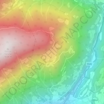 Mappa topografica Restone, altitudine, rilievo