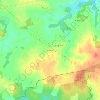Mappa topografica Le Boizeul, altitudine, rilievo