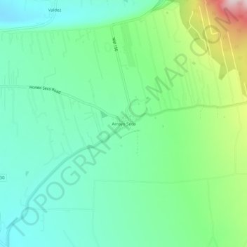 Mappa topografica Arroyo Seco, altitudine, rilievo